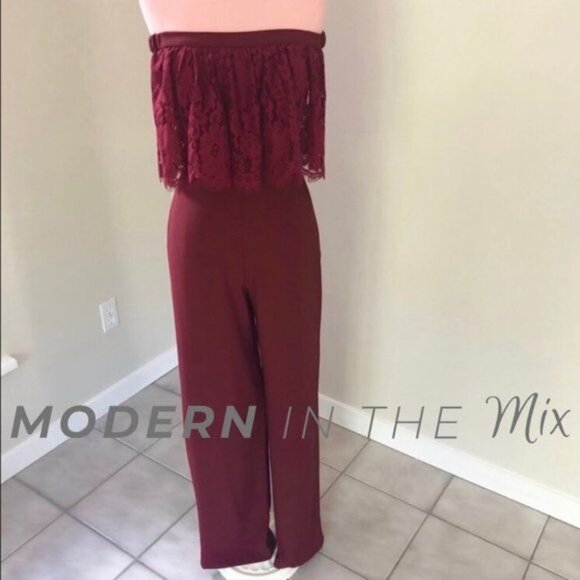 BHLDN Theia Mila Jumpsuit in Wine Size 0 - Picture 5 of 8